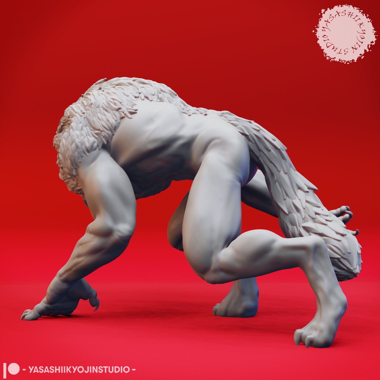 Werewolf - Stalking - 3D Printed Mini for Tabletop Gaming, Dungeons and Dragons, Pathfinder, Kings of War and other RPG's