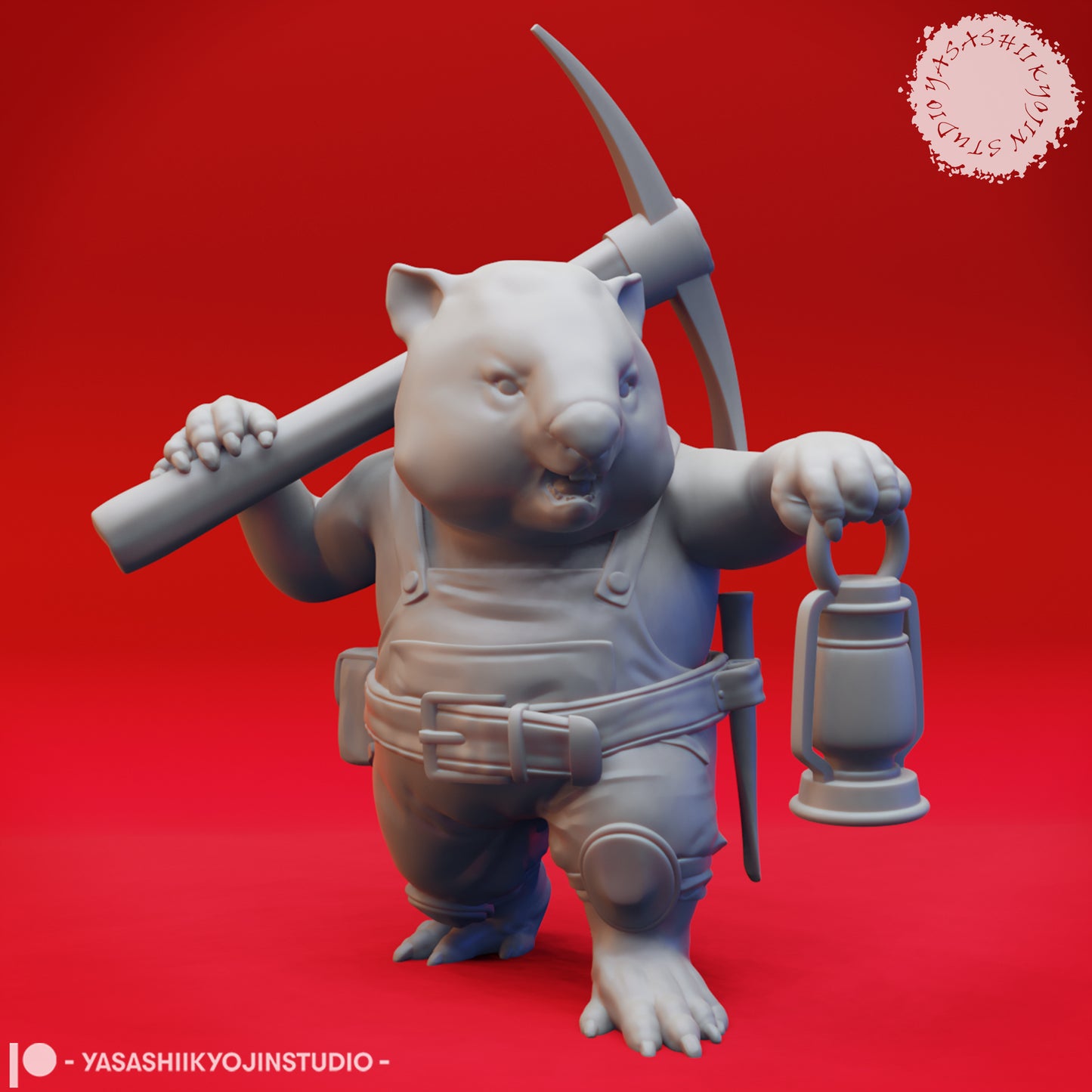 Wombat-folk - 3D Printed Mini for Tabletop Gaming, Dungeons and Dragons, Pathfinder, Kings of War and other RPG's