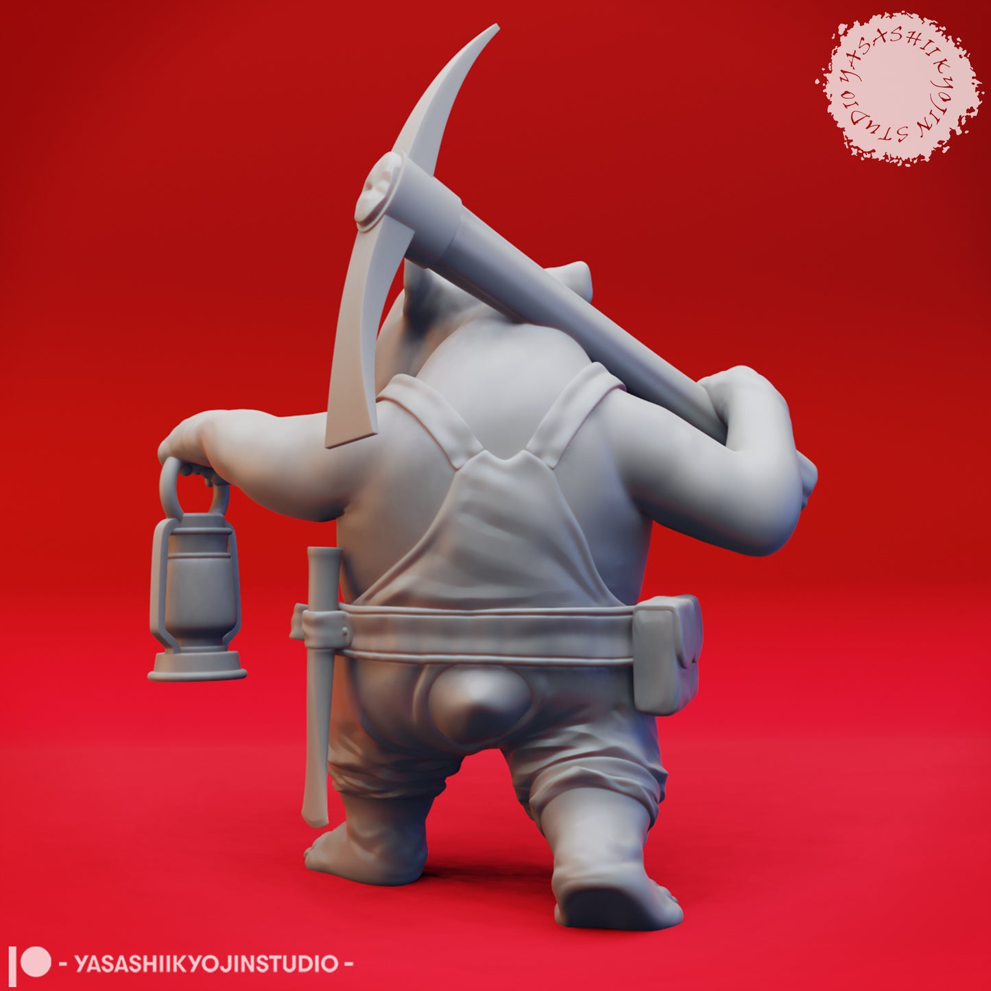 Wombat-folk Miner - Tabletop Miniature (Pre-Supported)