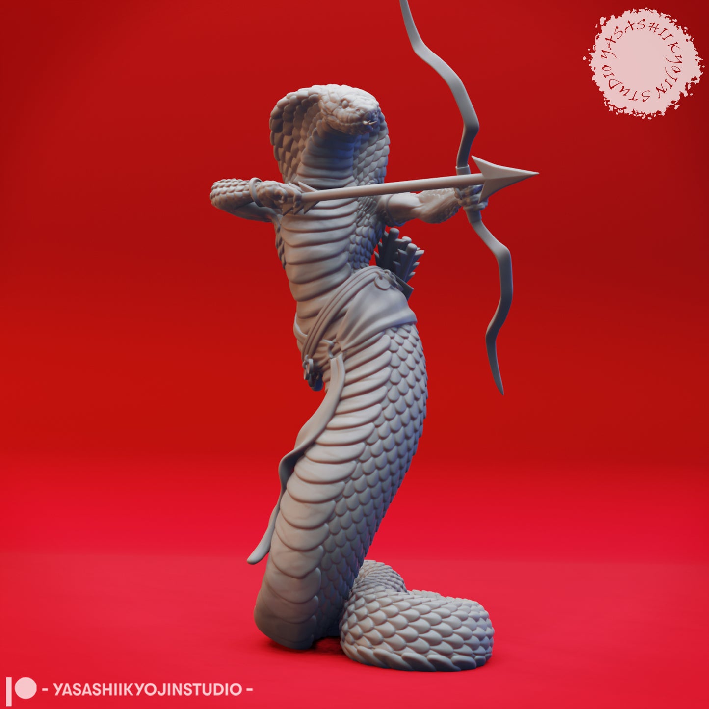 Yuan-Ti - Archer - 3D Printed Mini for Tabletop Gaming, Dungeons and Dragons, Pathfinder, Kings of War and other RPG's