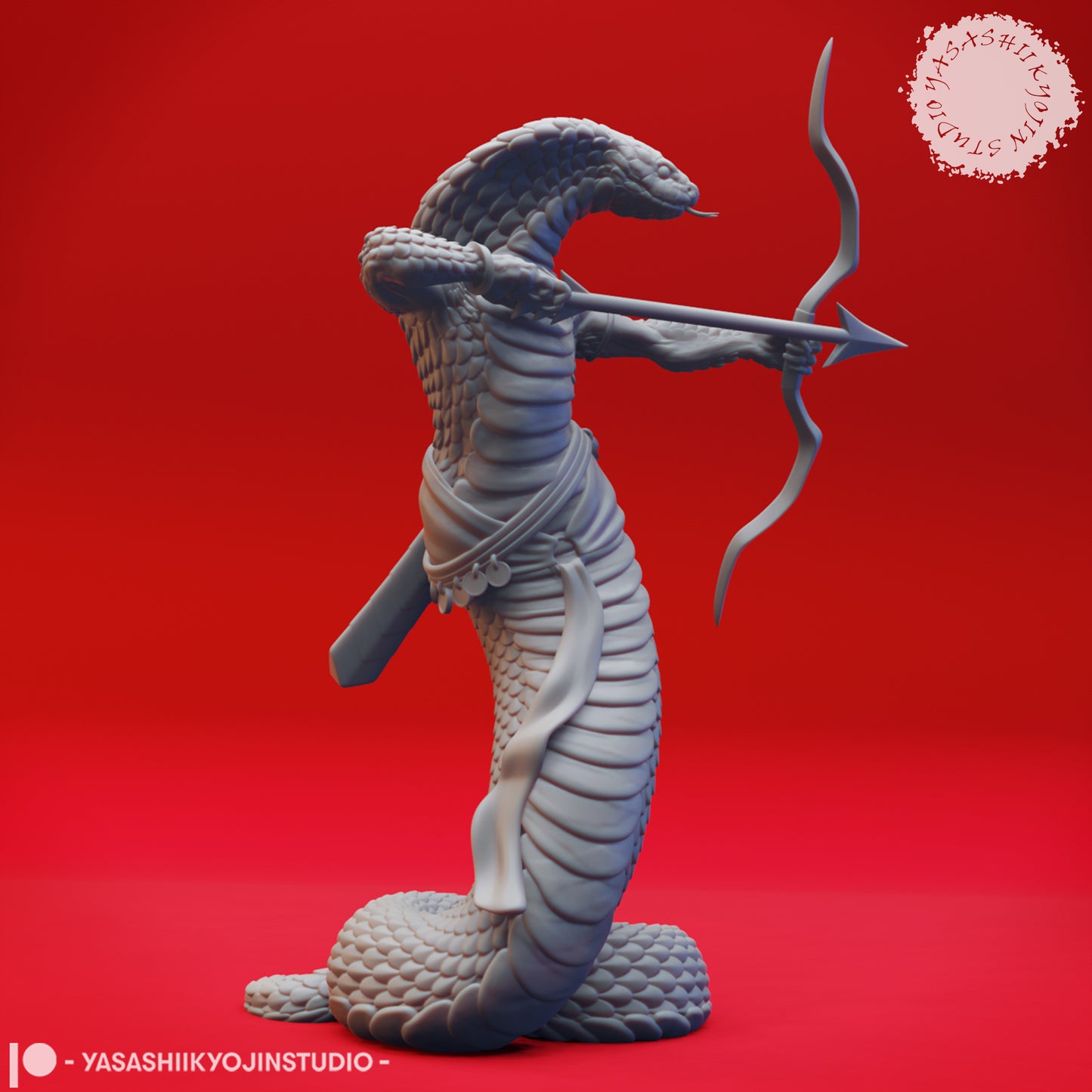 Yuan-Ti - Archer - 3D Printed Mini for Tabletop Gaming, Dungeons and Dragons, Pathfinder, Kings of War and other RPG's