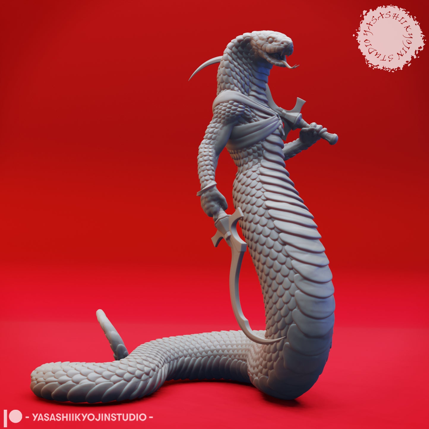 Yuan-Ti - Khopesh - 3D Printed Mini for Tabletop Gaming, Dungeons and Dragons, Pathfinder, Kings of War and other RPG's