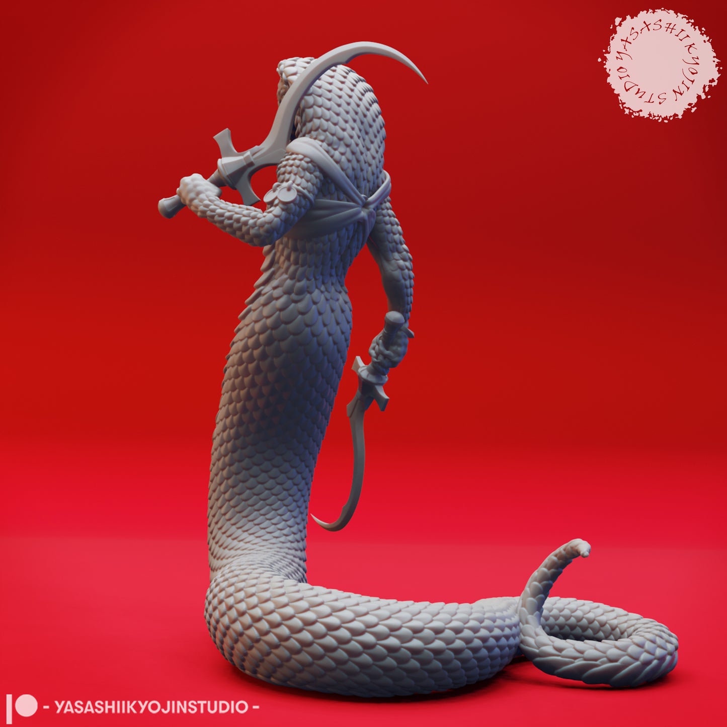 Yuan-Ti - Khopesh - 3D Printed Mini for Tabletop Gaming, Dungeons and Dragons, Pathfinder, Kings of War and other RPG's