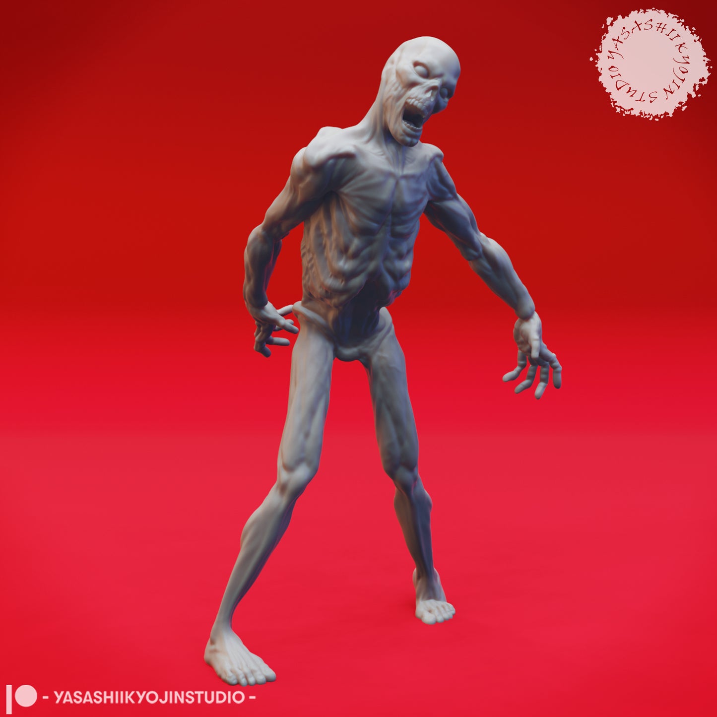 Zombie - Alert - 3D Printed Mini for Tabletop Gaming, Dungeons and Dragons, Pathfinder, Kings of War and other RPG's