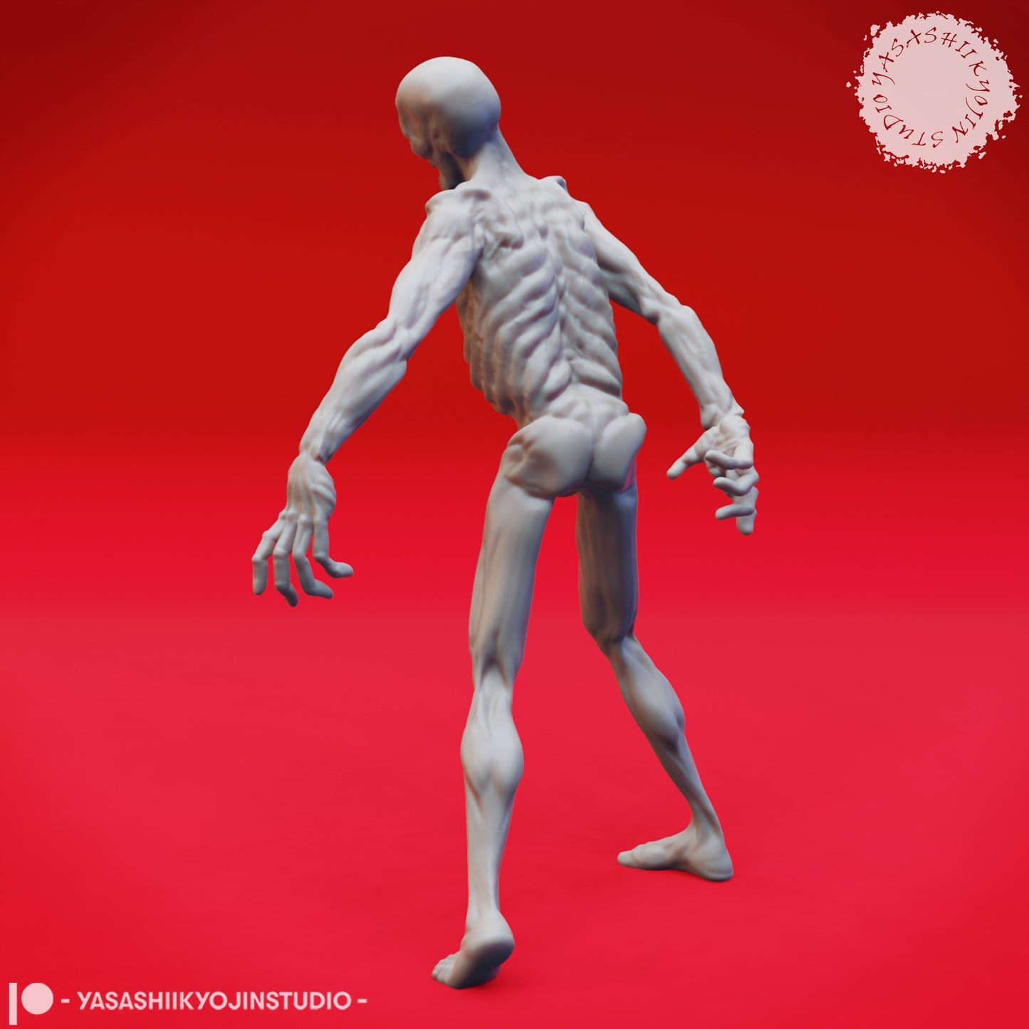 Zombie - Alert - 3D Printed Mini for Tabletop Gaming, Dungeons and Dragons, Pathfinder, Kings of War and other RPG's