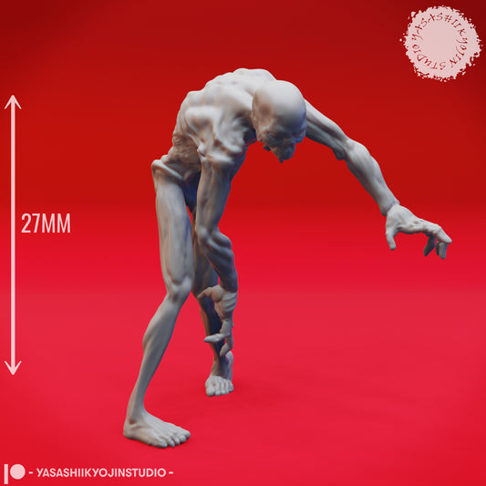 Zombie - Hungry - 3D Printed Mini for Tabletop Gaming, Dungeons and Dragons, Pathfinder, Kings of War and other RPG's