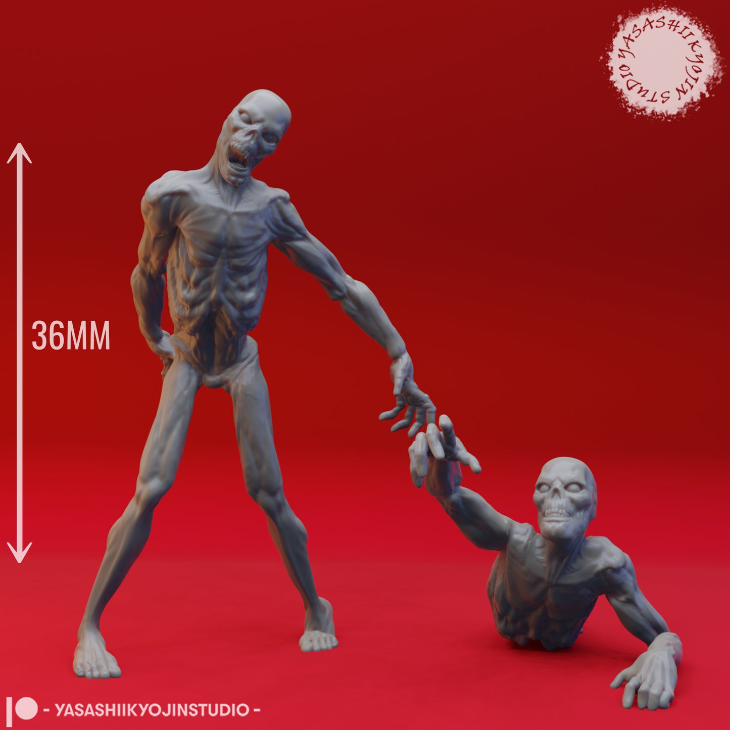 Zombie Mob - Bundle - 3D Printed Mini for Tabletop Gaming, Dungeons and Dragons, Pathfinder, Kings of War and other RPG's