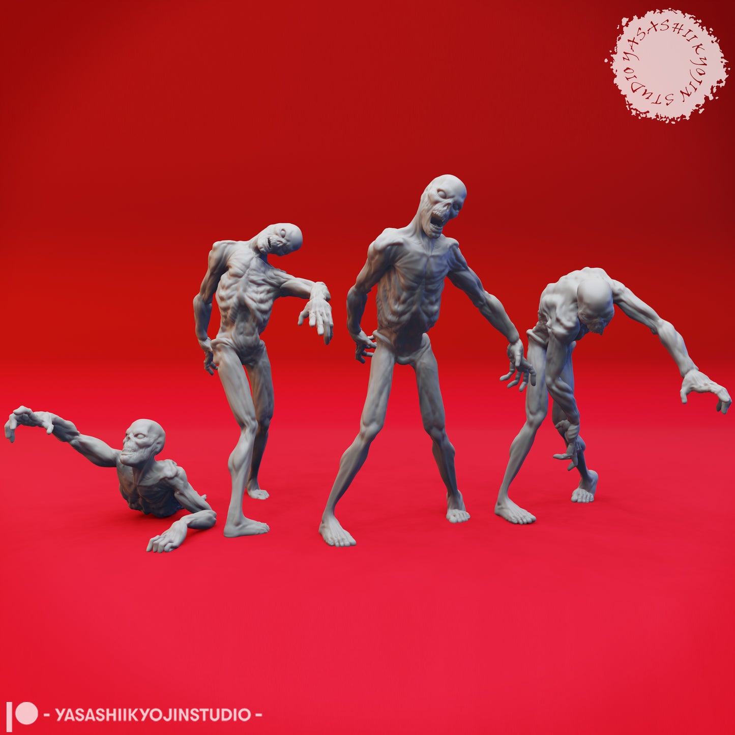Zombie Mob - Bundle - 3D Printed Mini for Tabletop Gaming, Dungeons and Dragons, Pathfinder, Kings of War and other RPG's