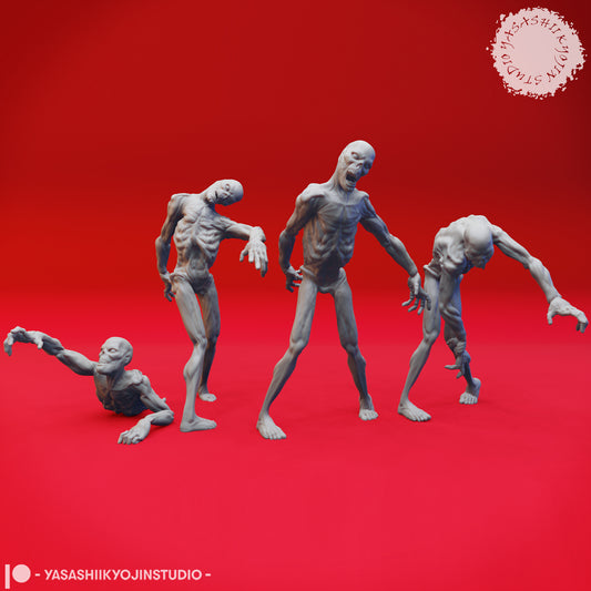 Zombie Mob - Bundle - 3D Printed Mini for Tabletop Gaming, Dungeons and Dragons, Pathfinder, Kings of War and other RPG's
