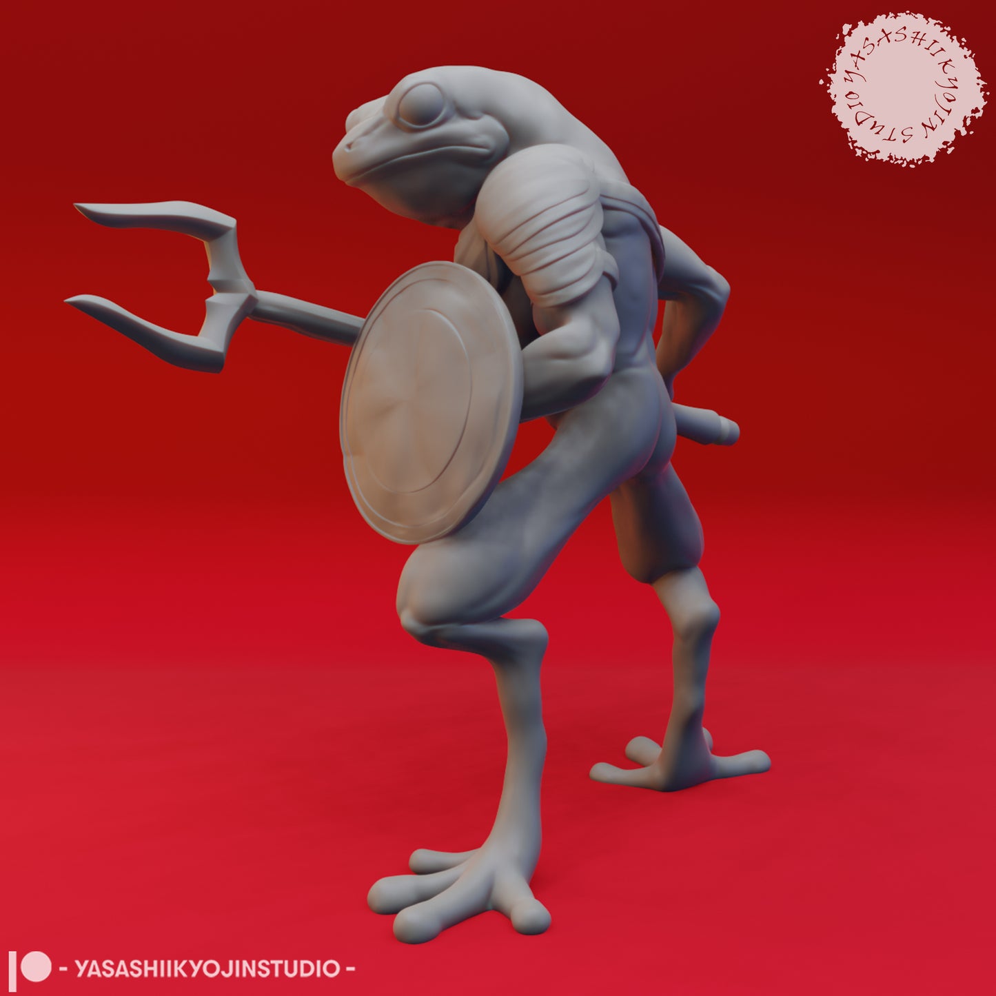 Bullywug - Trident - Tabletop Miniature (Pre-Supported STL)