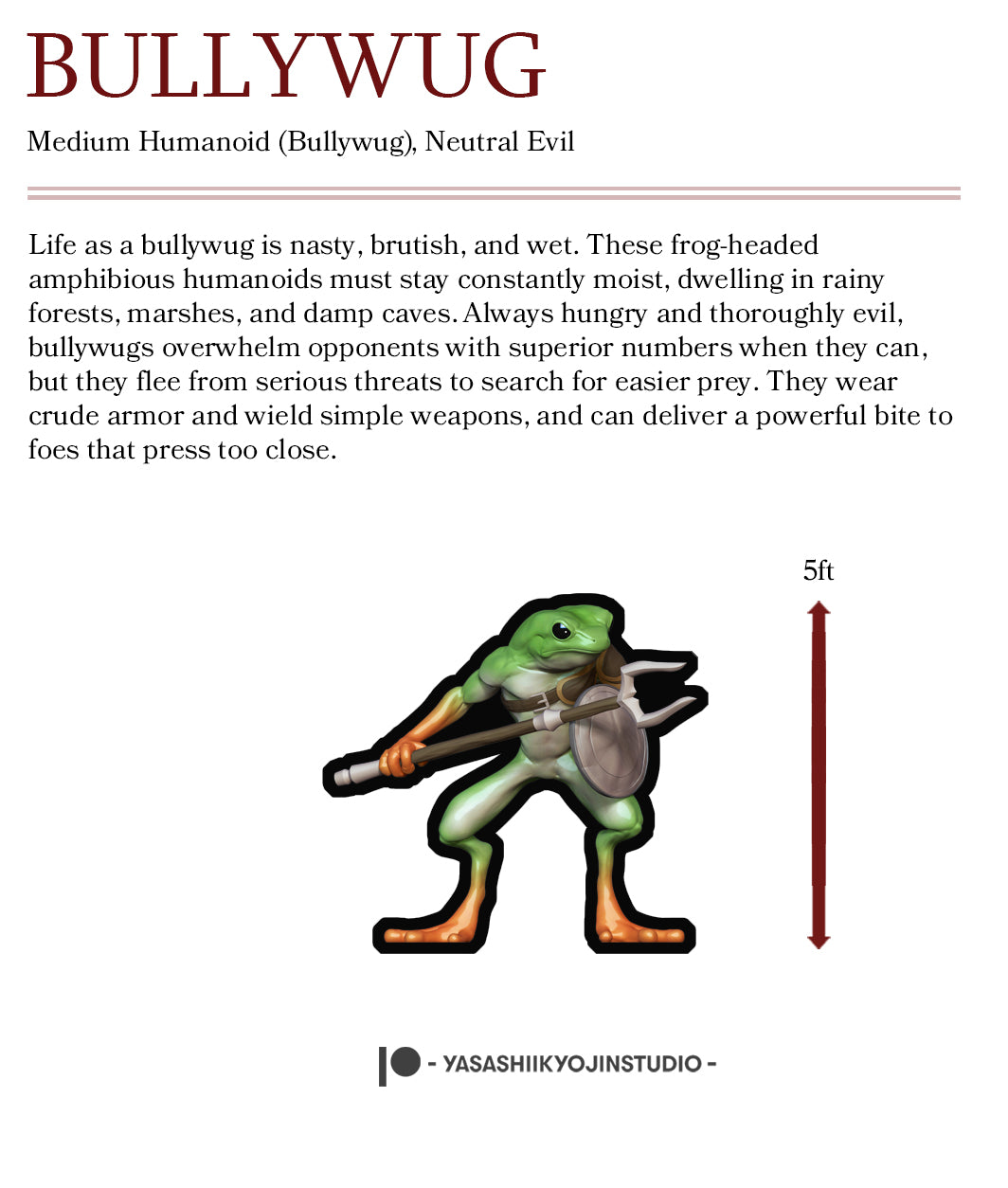 Bullywug - Paper Mini Sample