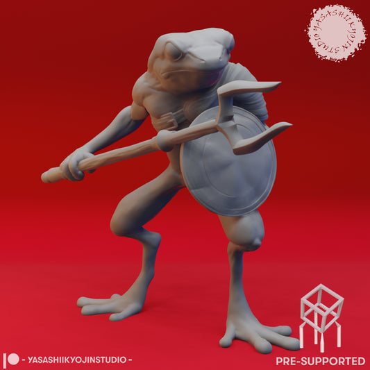Bullywug - Trident - Tabletop Miniature (Pre-Supported STL)