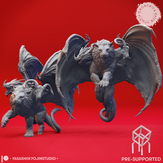 Chimera Pair - Tabletop Miniatures (Pre-Supported STL)