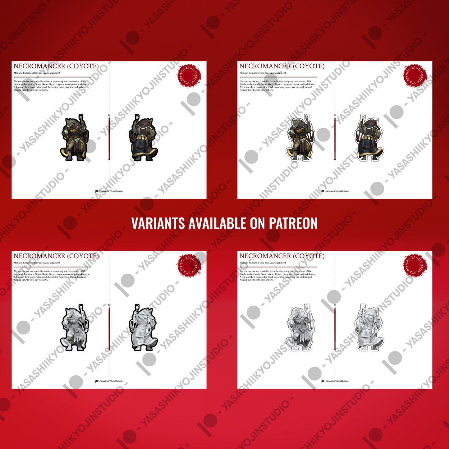 Coyote Necromancer - Paper Mini Sample