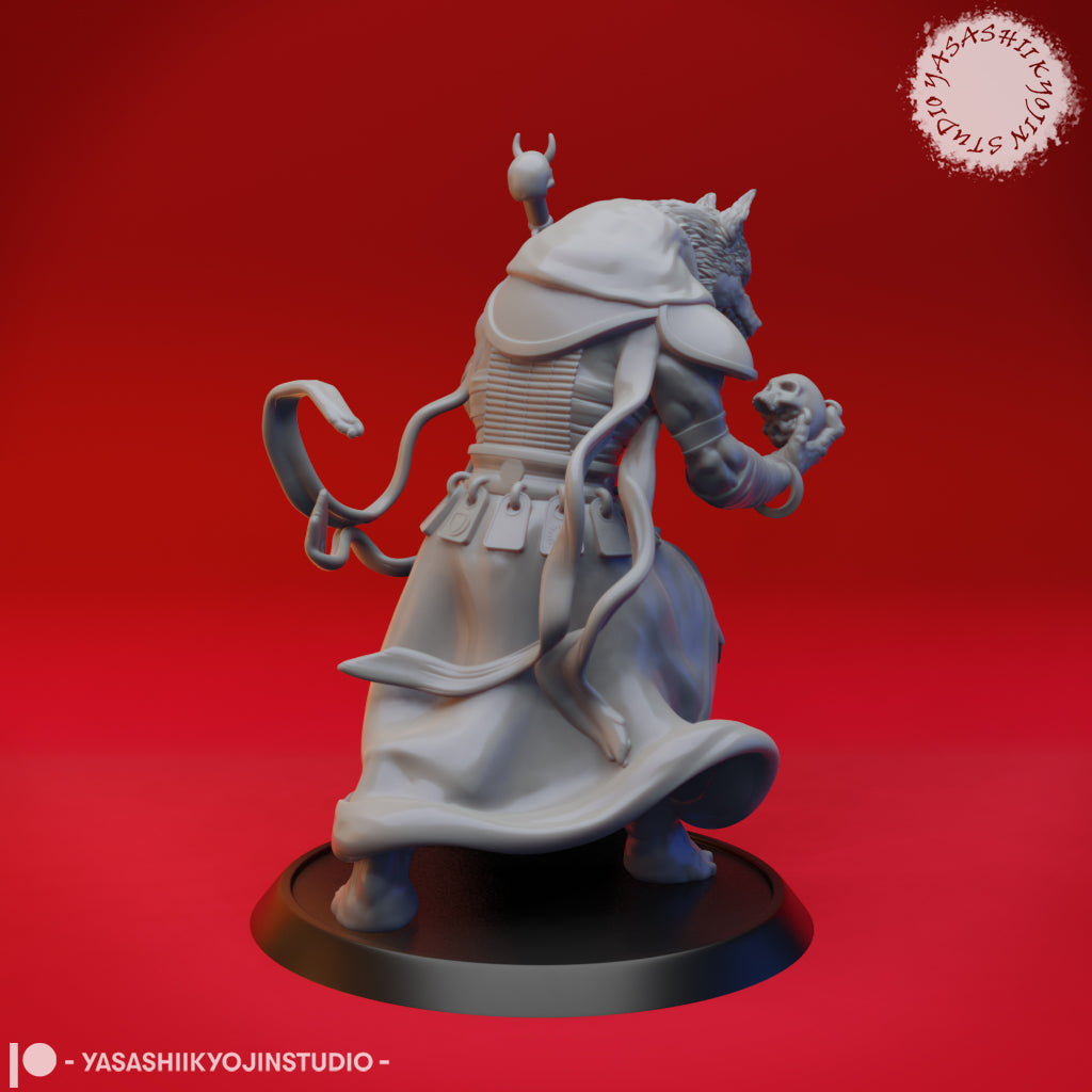 Coyote Necromancer - Tabletop Miniature (Pre-Supported STL)
