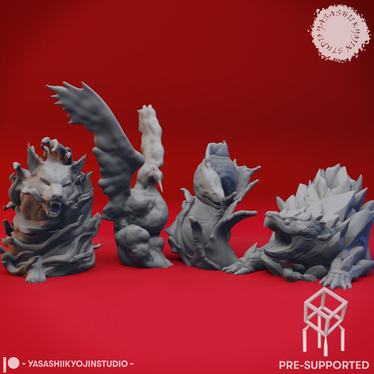 Elementals - Tabletop Miniatures (Pre-Supported STL)
