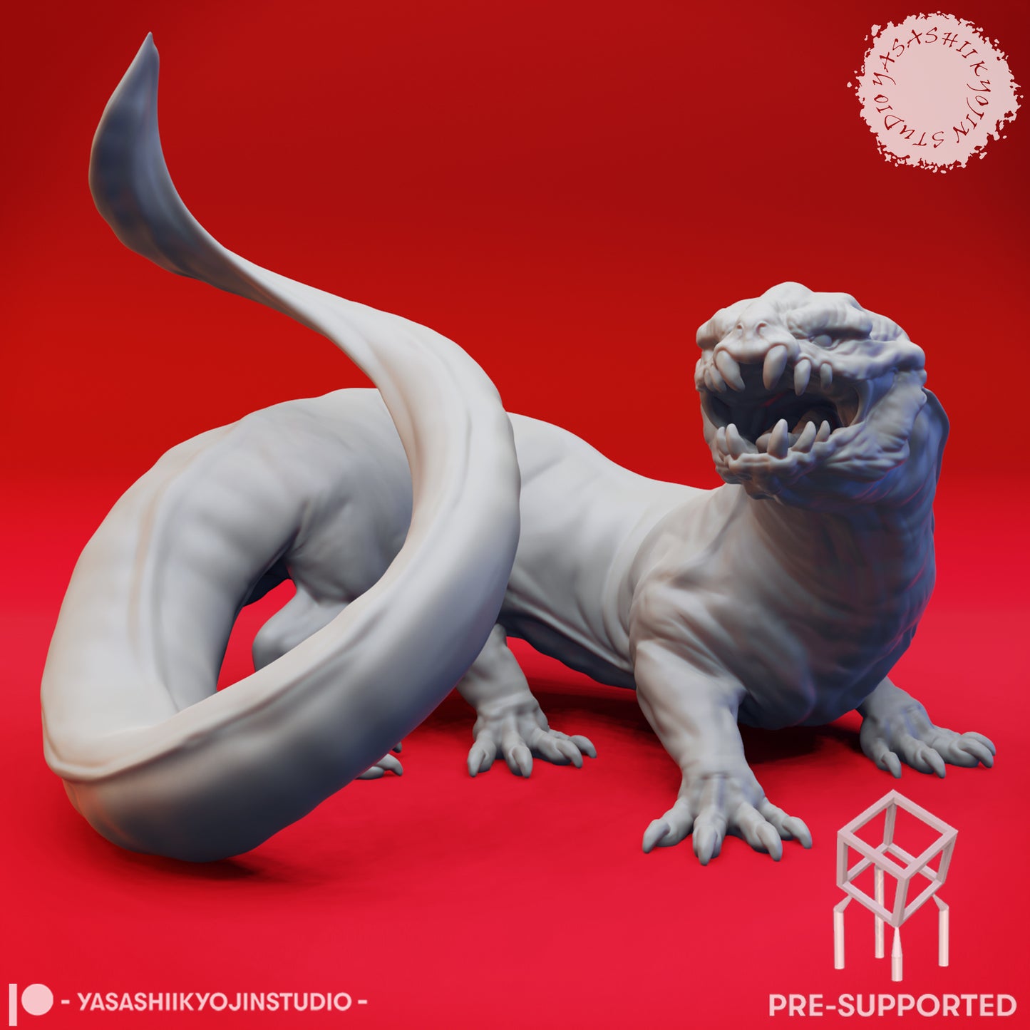 Frost Salamander - Tabletop Miniature (Pre-Supported STL)