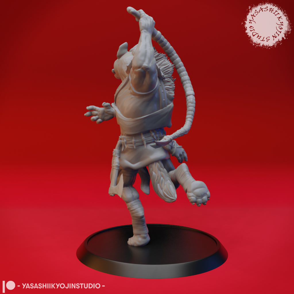 Gnoll - Bone Whip - Tabletop Miniature (Pre-Supported STL)