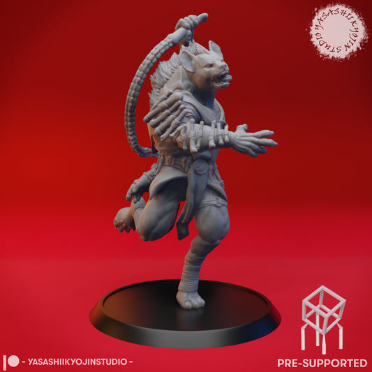 Gnoll - Bone Whip - Tabletop Miniature (Pre-Supported STL)