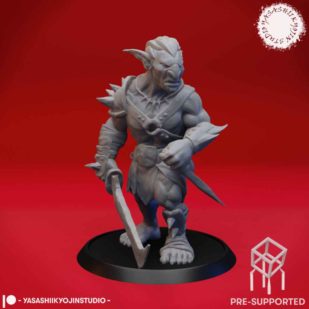 Goblin - Sword - Tabletop MIniature (Pre-Supported STL)