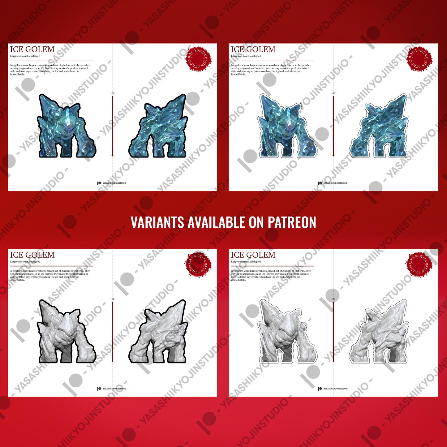Ice Golem - Paper Mini Sample