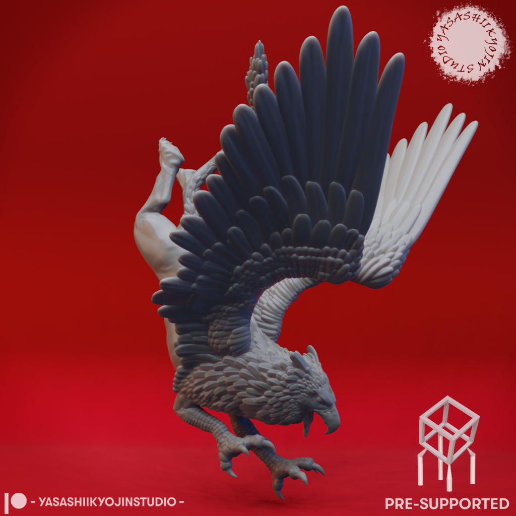 Griffin - Diving - Tabletop Miniature (Pre-Supported STL)