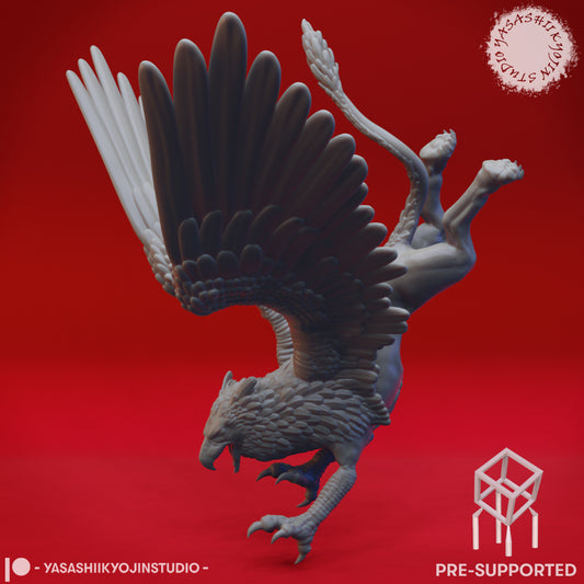 Griffin - Diving - Tabletop Miniature (Pre-Supported STL)