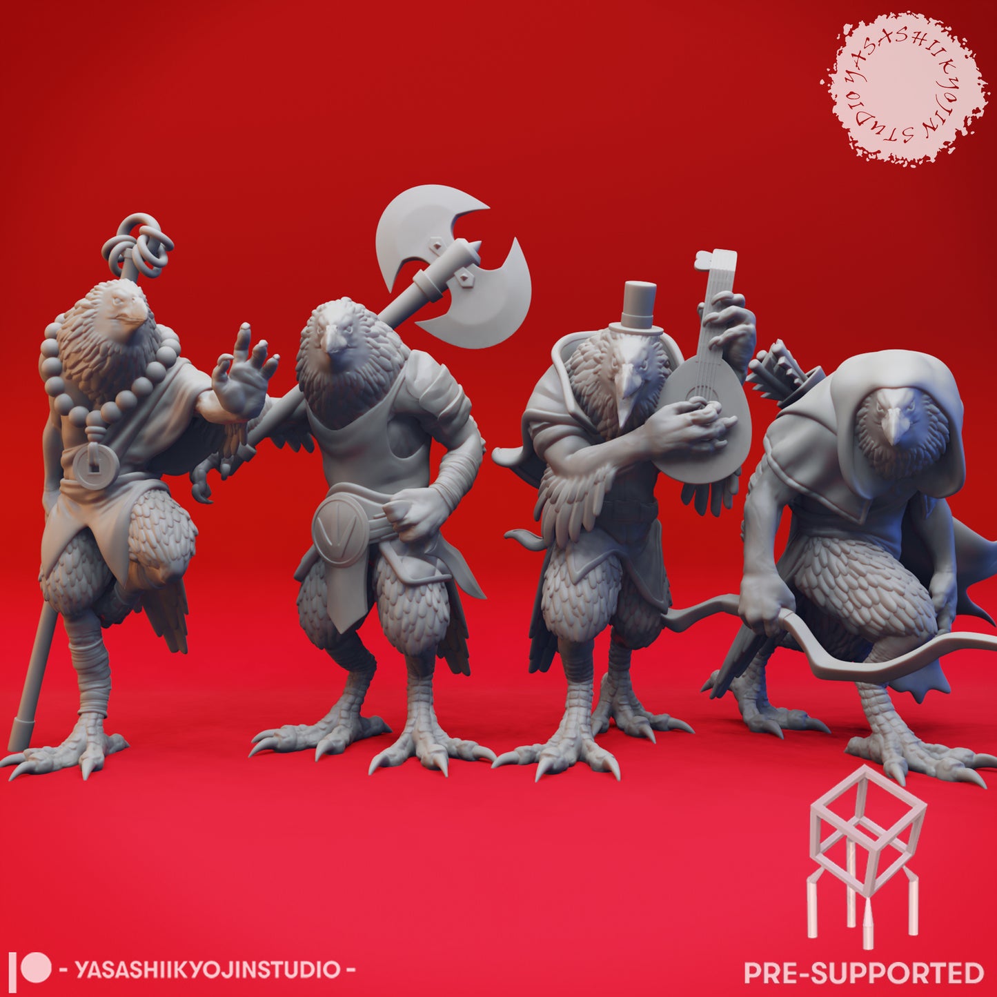 Kenku Mob - Tabletop Miniatures (Pre-Supported STL)