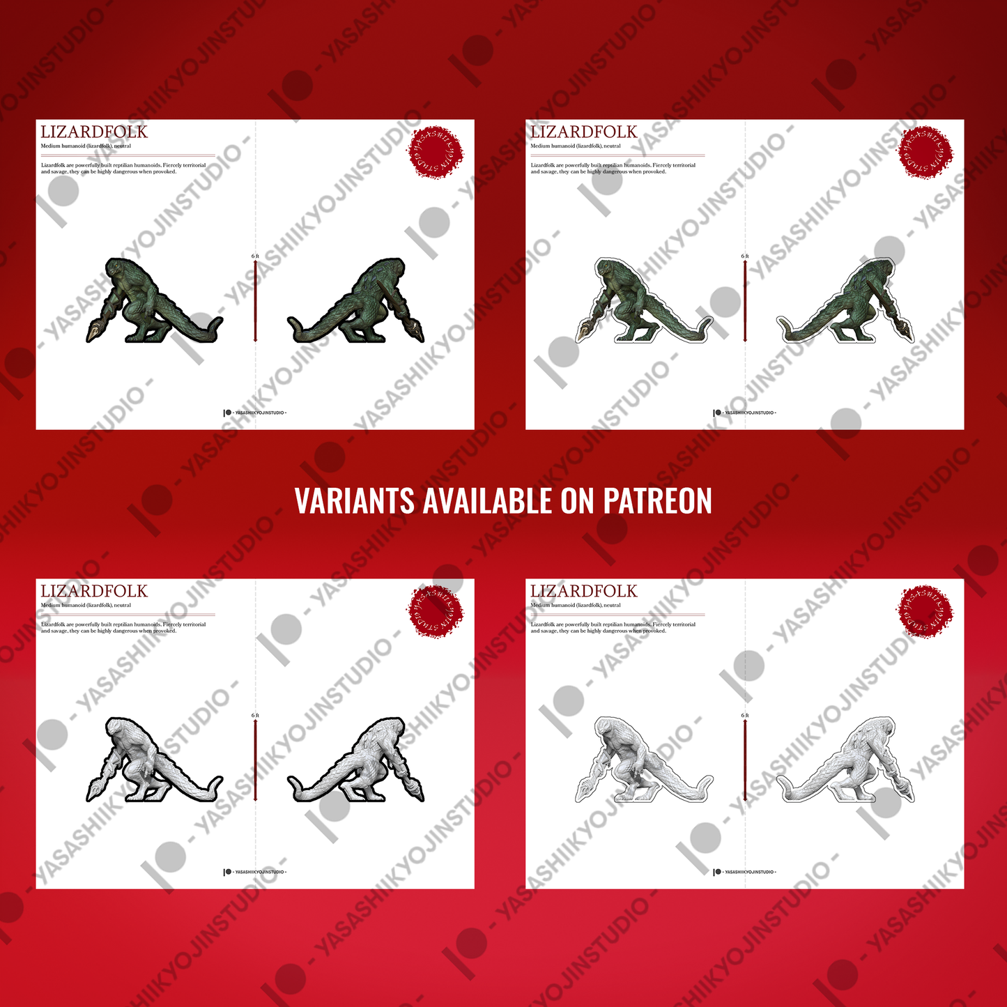 Lizardfolk - Paper Mini Sample