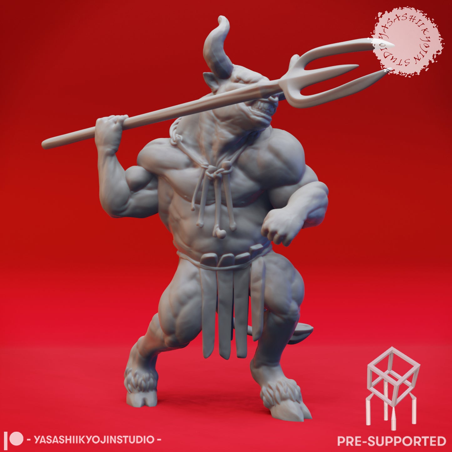Minotaur Warband - Book of Beasts - Tabletop Miniatures (Pre-Supported STL)