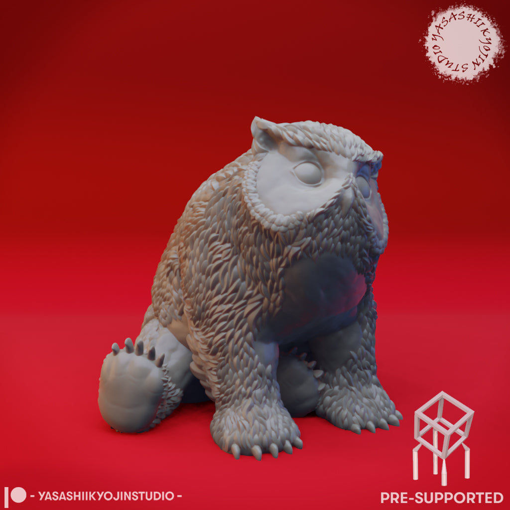 Owlbear + Cub Bundle - Tabletop Miniature (Pre-Supported STL)