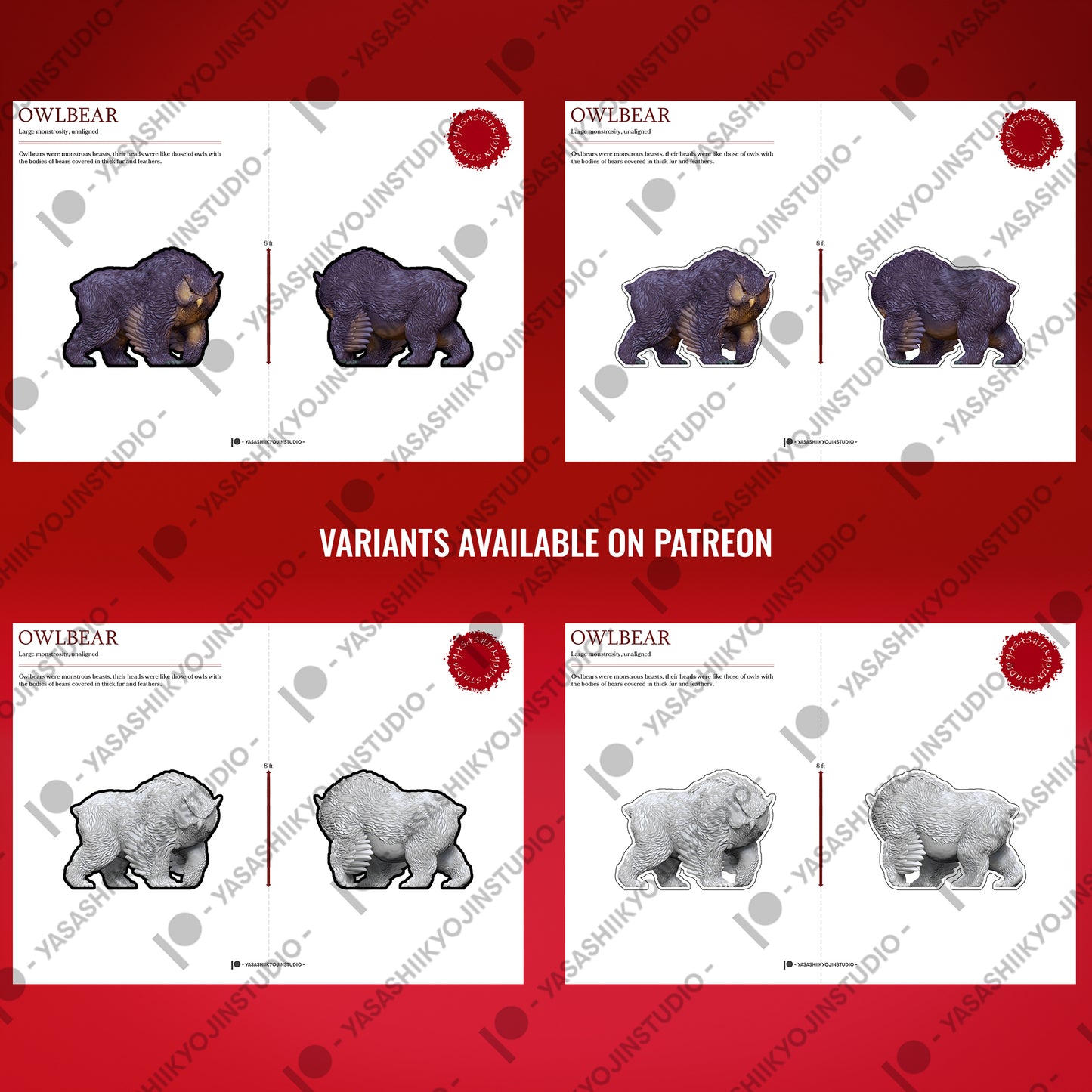 Owlbear - Paper Mini Sample