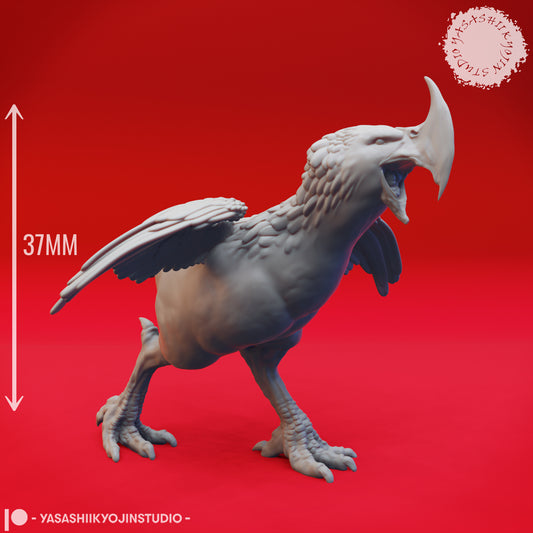 Axe Beak - Screeching - 3D Printed Mini for Tabletop Gaming, Dungeons and Dragons, Pathfinder, Kings of War and other RPG's