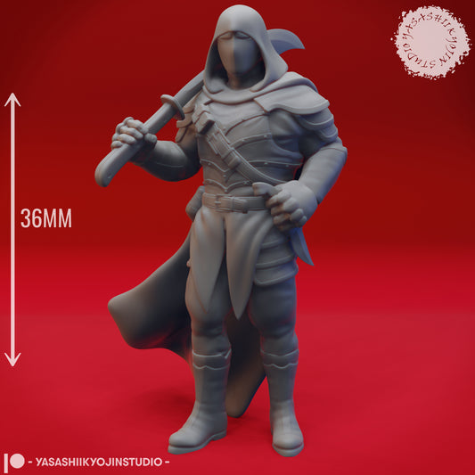 Bandit - Captain - 3D Printed Mini for Tabletop Gaming, Dungeons and Dragons, Pathfinder, Kings of War and other RPG's