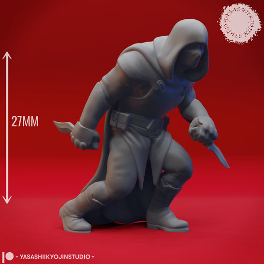 Bandit - Sneaking - 3D Printed Mini for Tabletop Gaming, Dungeons and Dragons, Pathfinder, Kings of War and other RPG's