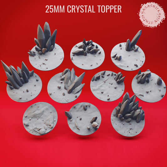 Basing Topper - Crystal - 25mm - 3D Printed Minis for Tabletop Gaming, Dungeons and Dragons, Pathfinder, Kings of War and other RPG's