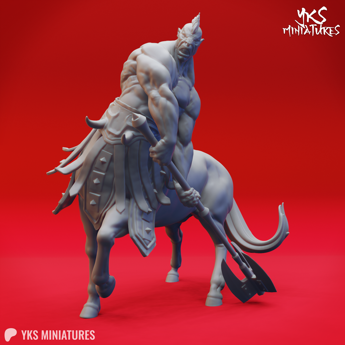 Centaur - Mace - 3D Printed Mini for Tabletop Gaming, Dungeons and Dragons, Pathfinder, Kings of War and other RPG's
