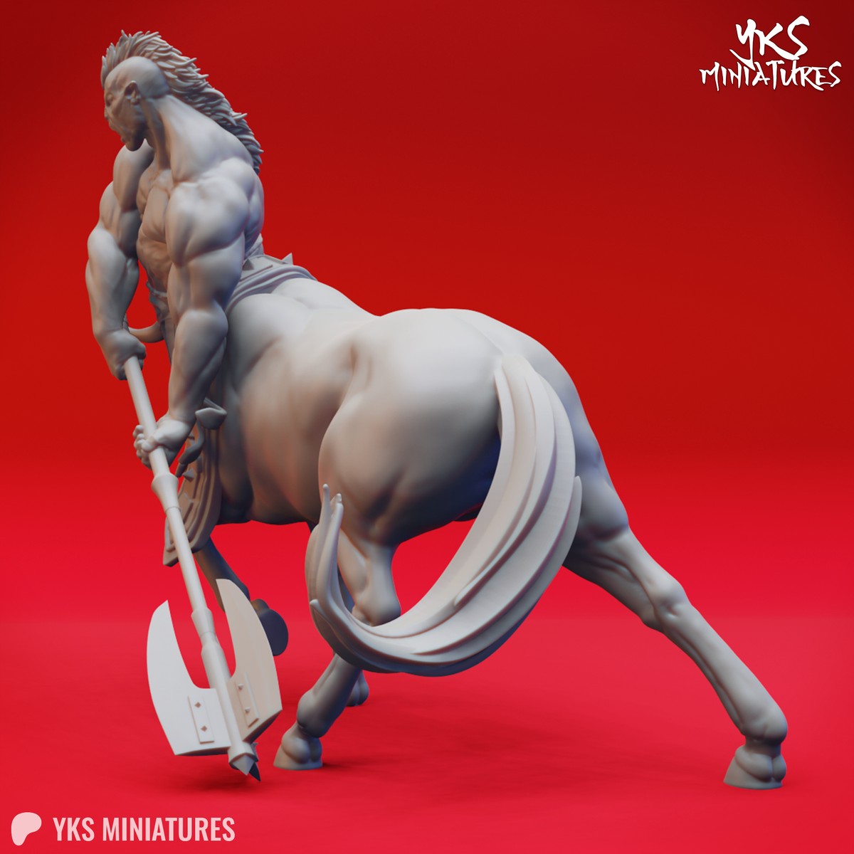 Centaur - Mace - 3D Printed Mini for Tabletop Gaming, Dungeons and Dragons, Pathfinder, Kings of War and other RPG's