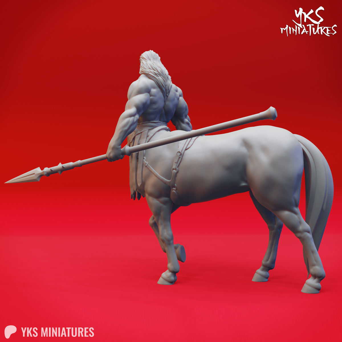 Centaur - Spear - 3D Printed Mini for Tabletop Gaming, Dungeons and Dragons, Pathfinder, Kings of War and other RPG's