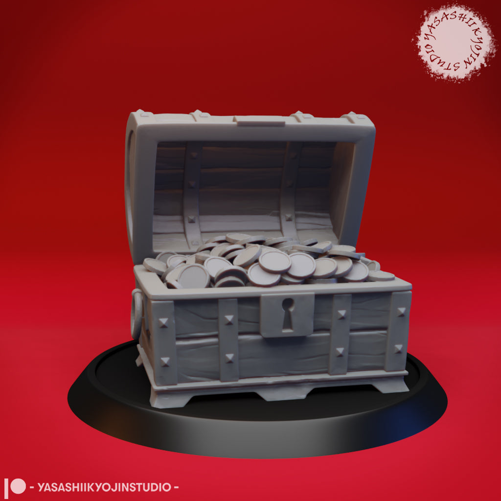 Open Chest - 3D Printed Mini for Tabletop Gaming, Dungeons and Dragons, Pathfinder, Kings of War and other RPG's