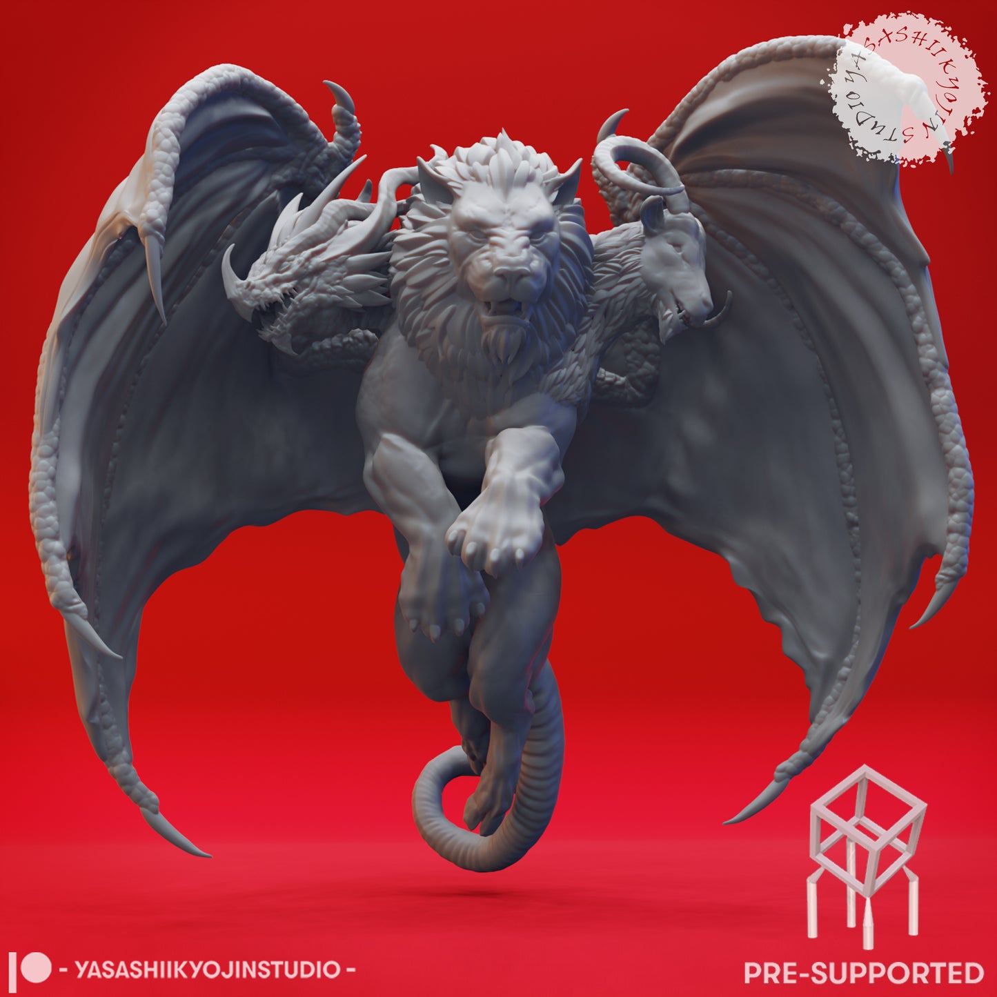 Chimera - Flying - Tabletop Miniature (Pre-Supported STL)