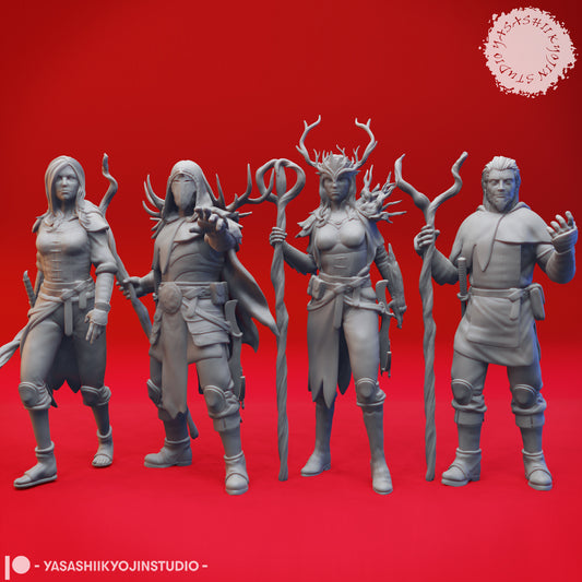 Druids - Level Up - Bundle - 3D Printed Mini for Tabletop Gaming, Dungeons and Dragons, Pathfinder, Kings of War and other RPG's