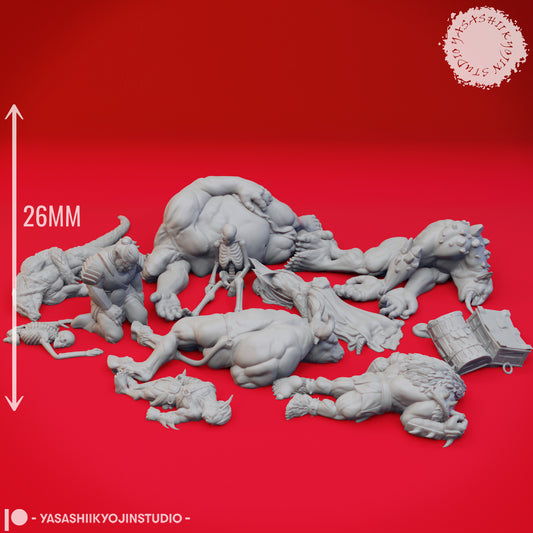 Fallen Enemies - Bundle - 3D Printed Mini for Tabletop Gaming, Dungeons and Dragons, Pathfinder, Kings of War and other RPG's