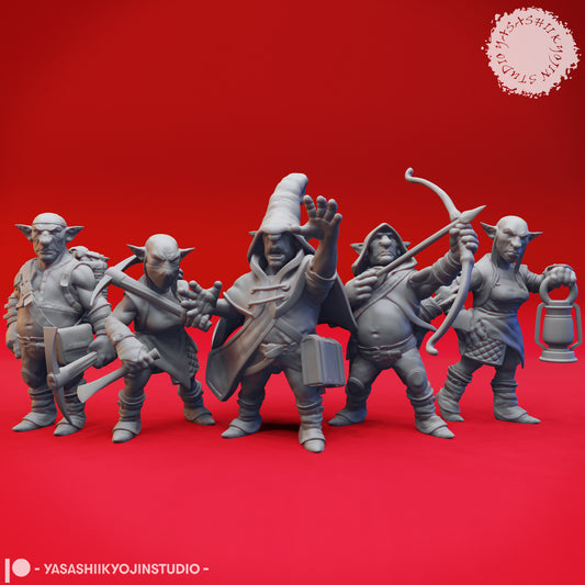 Deep Gnomes - Bundle - 3D Printed Mini for Tabletop Gaming, Dungeons and Dragons, Pathfinder, Kings of War and other RPG's
