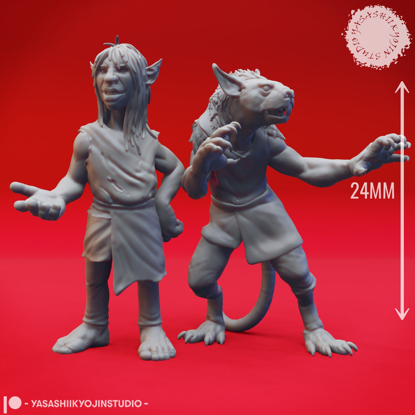 Deep Gnomes  - OotA NPCs - Bundle - 3D Printed Mini for Tabletop Gaming, Dungeons and Dragons, Pathfinder, Kings of War and other RPG's