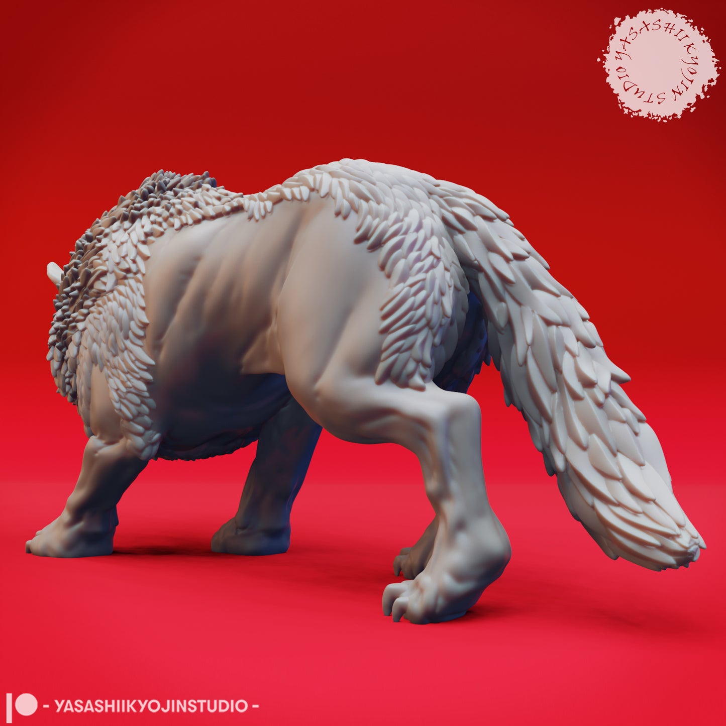 Dire Wolf - Snarling - Tabletop MIniature (Pre-Supported STL)
