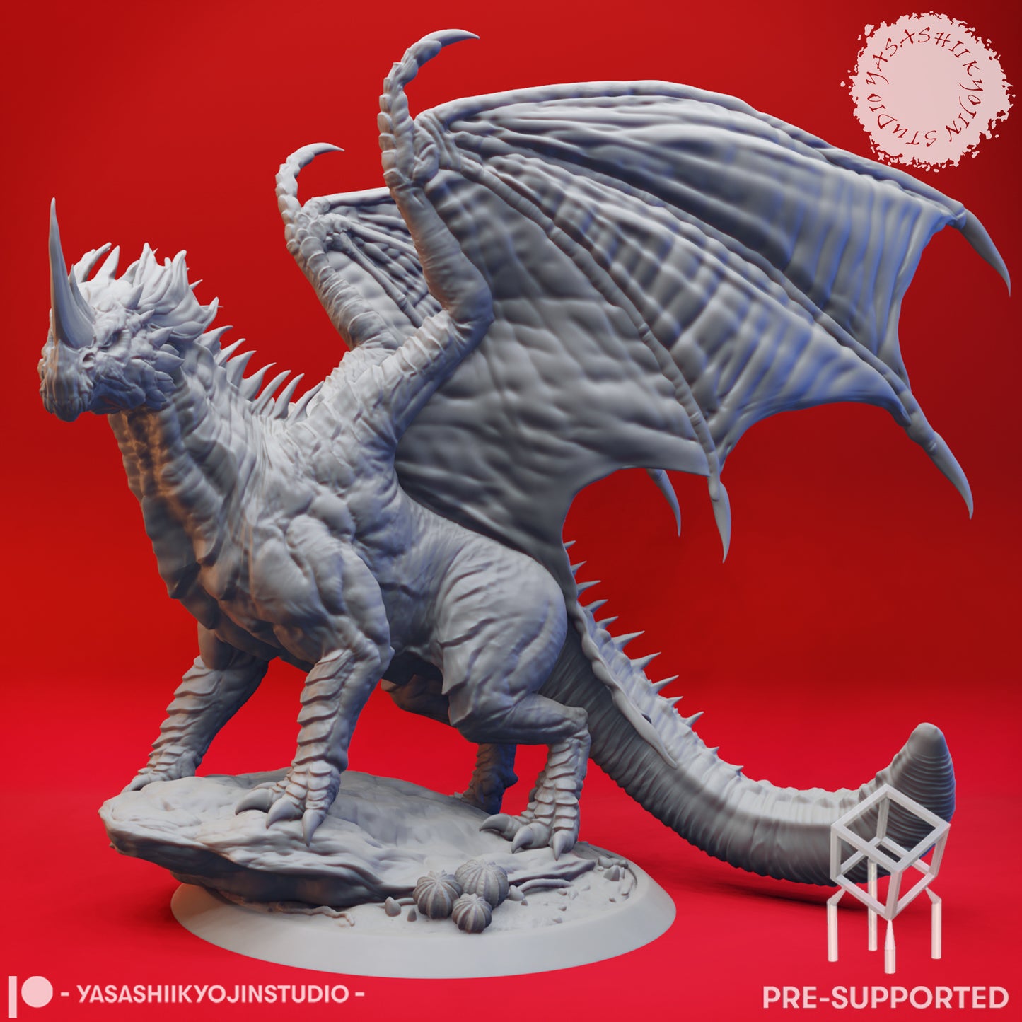 Adult Blue Dragon - Tabletop Miniature (Pre-Supported)