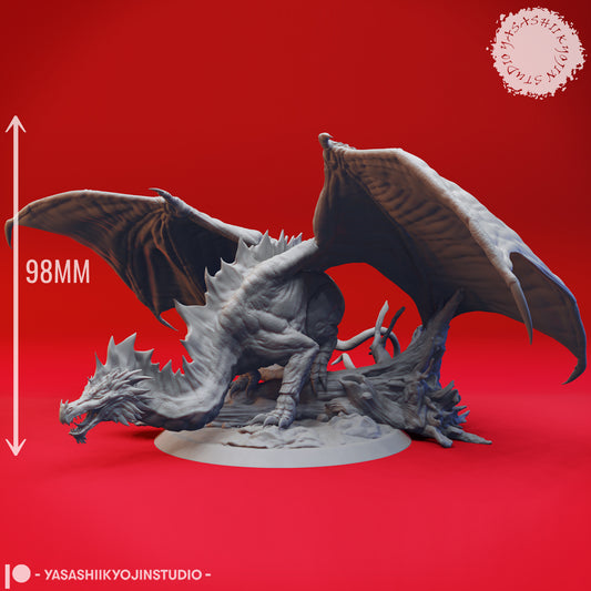 Dragon - Adult Green - 3D Printed Mini for Tabletop Gaming, Dungeons and Dragons, Pathfinder, Kings of War and other RPG's