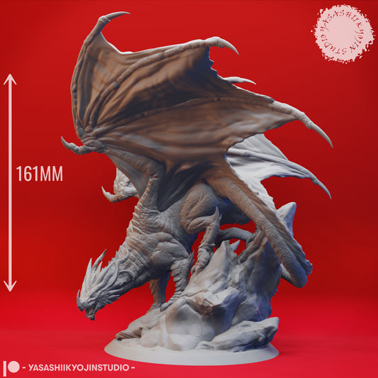 Dragon - Adult Red - 3D Printed Mini for Tabletop Gaming, Dungeons and Dragons, Pathfinder, Kings of War and other RPG's