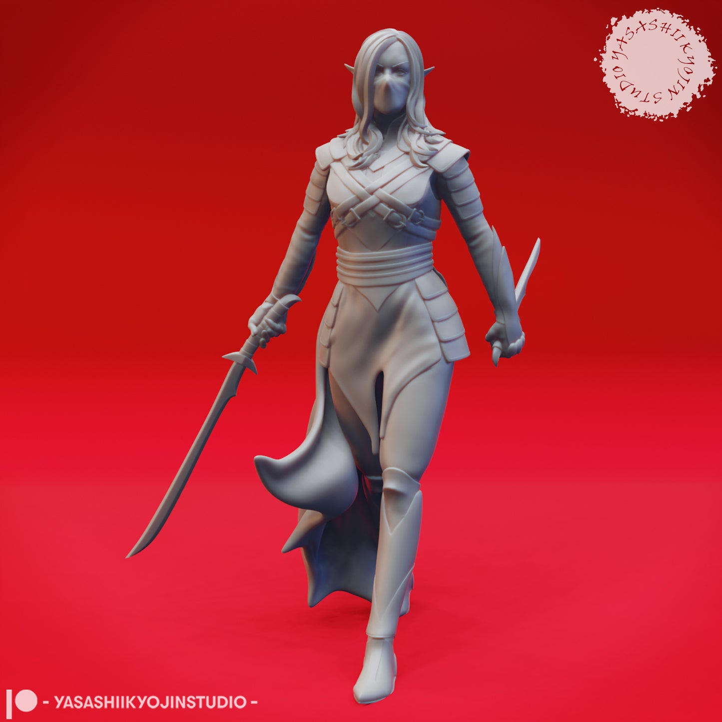 Drow - Assassin - 3D Printed Mini for Tabletop Gaming, Dungeons and Dragons, Pathfinder, Kings of War and other RPG's